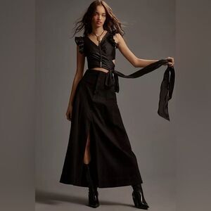 Mac duggal ruffle cap sleeve wrap top NWT